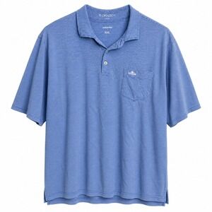 B. Draddy Polo Shirt XXL Blue Striped Pima Cotton Stretch Short Sleeve Golf